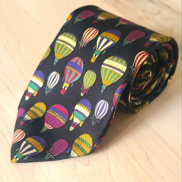 🎈BROOKS BROTHERS tie, hot  air balloon, montgolfière pattern - Picture 1 of 8